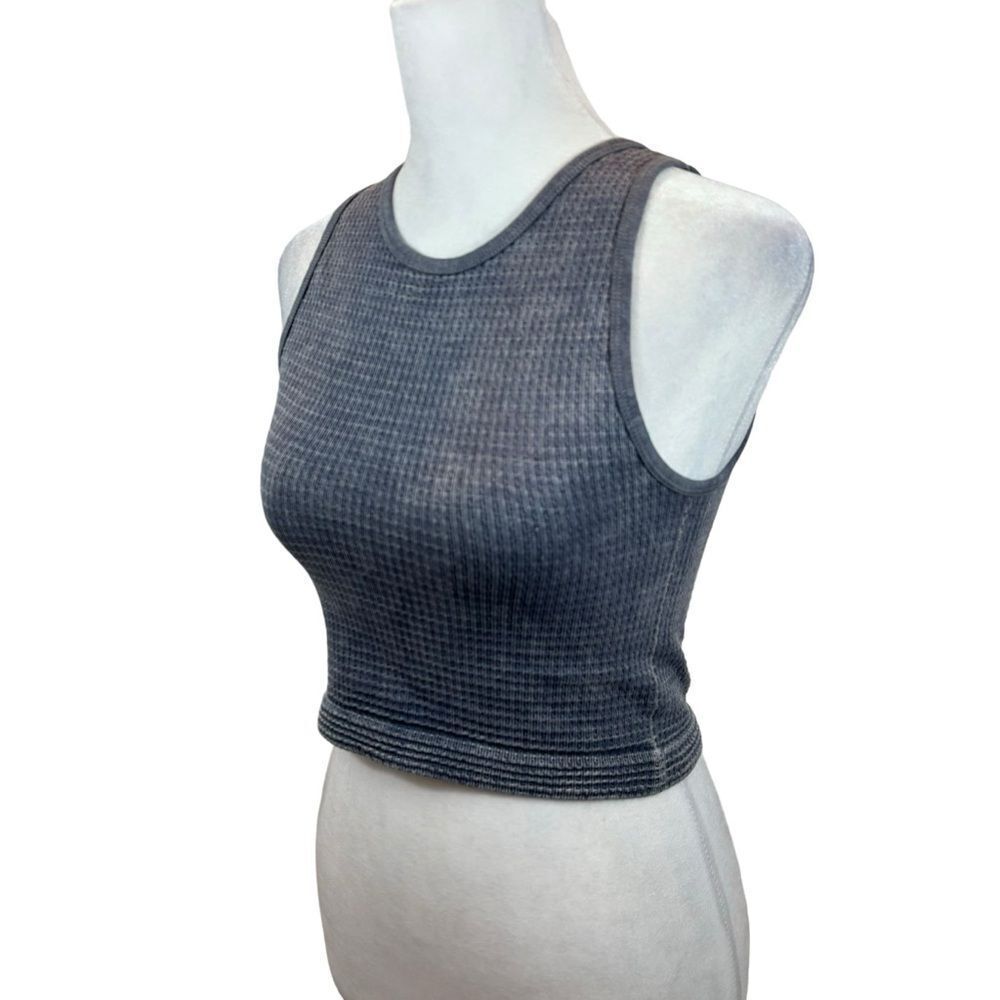 Aura Brand Ladies Navy Blue Mineral Wash Longline Bra Top Size Medium/Large
